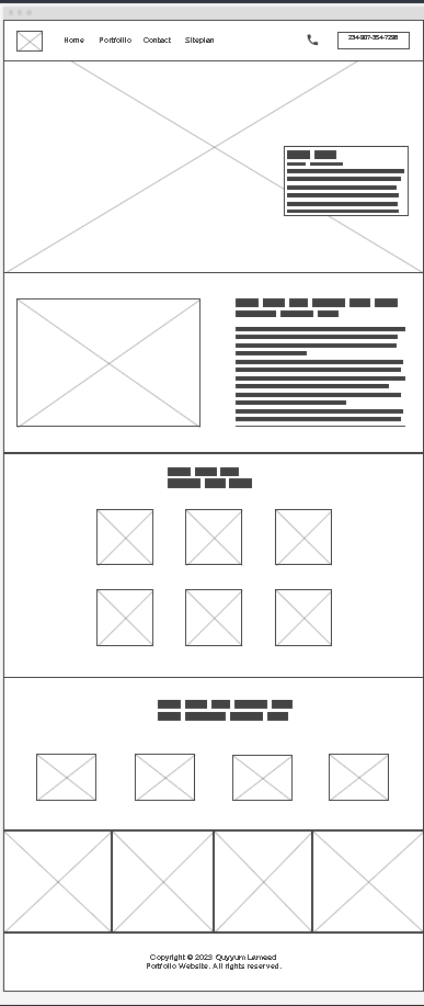home page wireframe