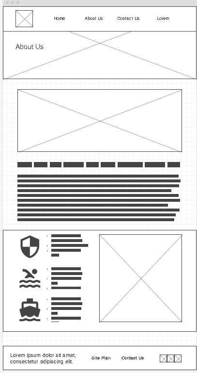 about us wireframe